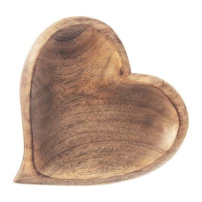Medinė užkandžių lėkštė užkandžiams patiekti Širdelė 20x21 cm Mangas