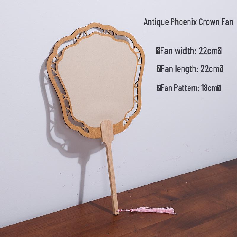 Thick Xuan Paper Hollowed Round Fan: High-Grade Double-Sided Blank Ancient-Style for French Painting & Calligraphy