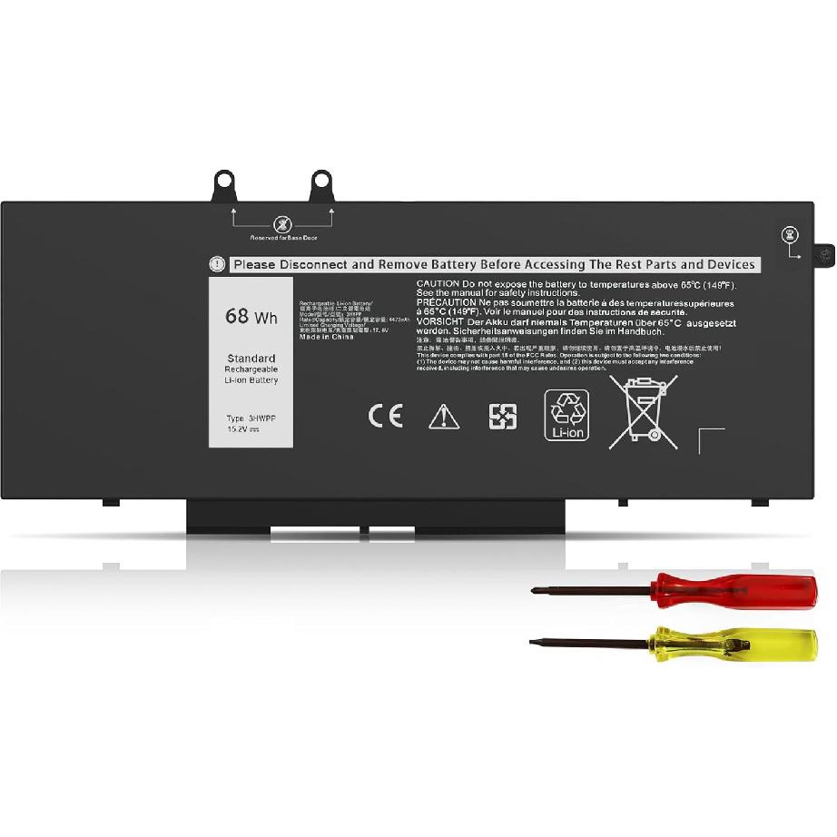 New 68Wh 3HWPP Laptop Battery Replacement for Dell Latitude 5410 5401 5510 5501 5511 5411 Precision 3541 3551 Inspiron 17 7500/7506 2-in-1 Inspiron