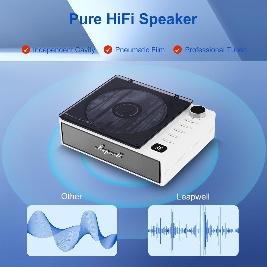 Hot Professional CD Player Built-in Speakers Stereo with 3.5 Mm Headphone and Remote Control LED Screen Bluetooth/U Disk Players