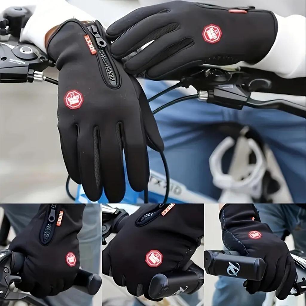 Winter Gloves For Men Women Waterproof Windproof Snowboard Motorcycle Riding Driving Warm Touchscreen Zipper Glove