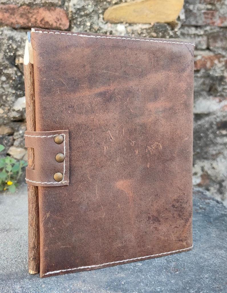 Personalized Faux Leather Refillable Journal: Rustic Travel Diary