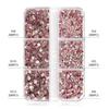 6 Grid Square Diamond Set, Nail Art Jewelry, Diamond Mirror Transparent Square Diamond Mixed Flat Bottom Diamond Diy Nail Decoration