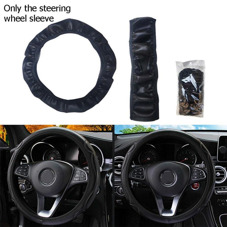 New Black 37-38CM Car Steering Wheel Cover Breathable Anti-slip Car Accessories