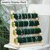 Detachable Tiered Jewelry Rack Wood Stand for Showcasing Bracelets and Bangles Wrist Accessories Storage Organizer