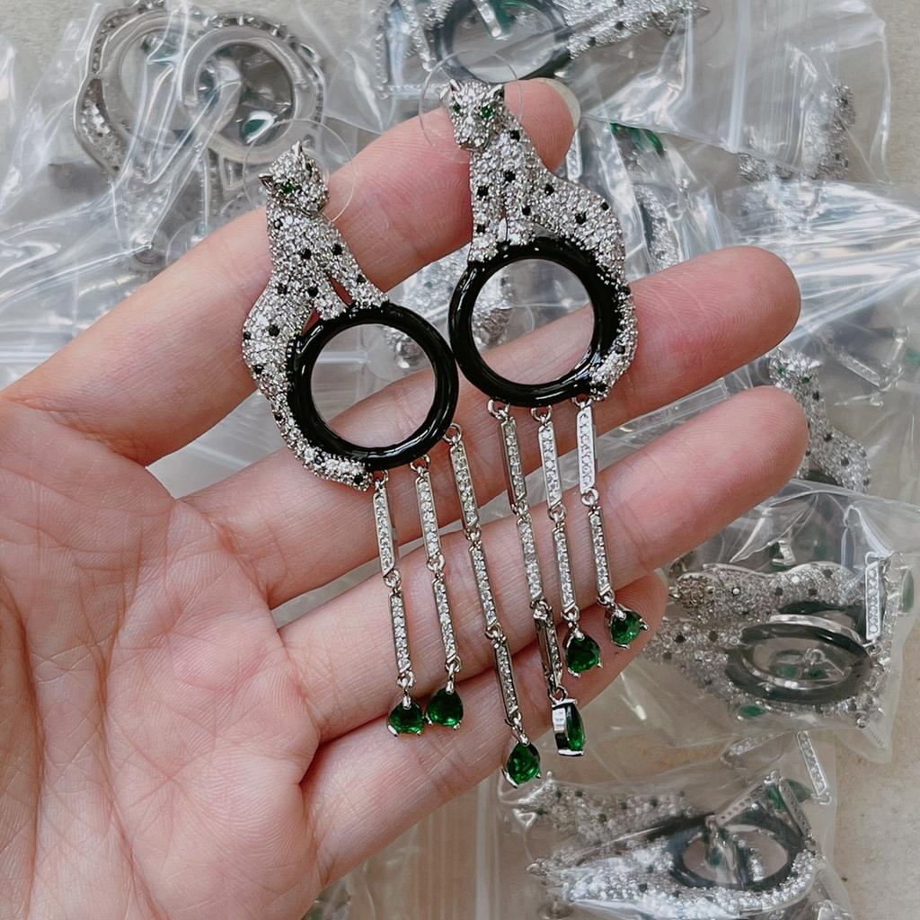 Musla Design Fashion Hot Sale Series Jewelry Lady Tassel Full Zircon Stud Emerald Party Jewelry Exquisite Jewelry Gifts Pop
