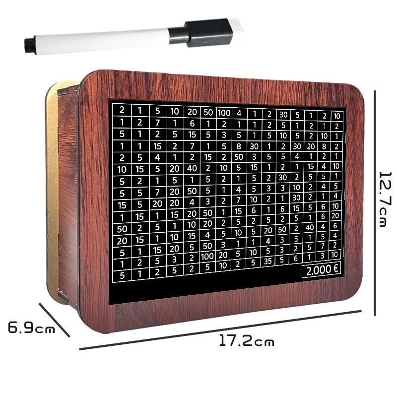 Wooden Money Saving Box Money Storage Bank With Saving Money Goals Counter Reusable Handmade Piggy Bank Coin Tray Storage Case