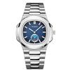 PLADEN Mens Quartz Watch Stainless Steel Waterproof Luminous Casual Sports Wristwatch