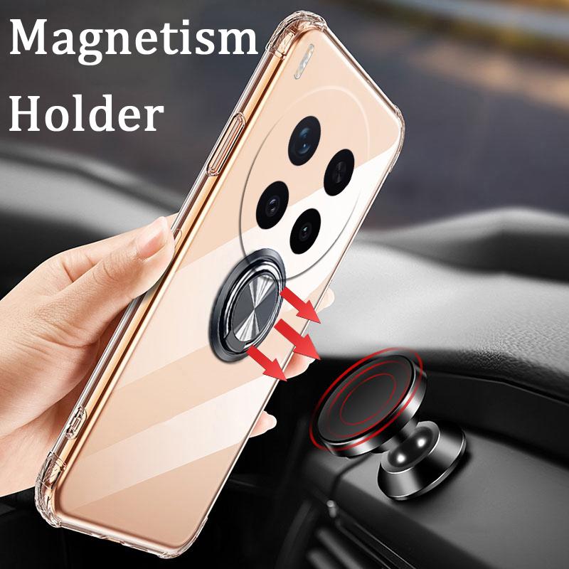 For VIVO X300 Case Ring Holder Phone Case Ultra Thin Transparent Car Navigation Silicone Clear Cases For VIVO X300 Pro Phone Casing