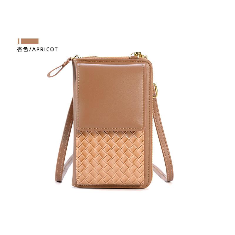 IELGY Ladies Solid Color Woven Pattern Messenger Bag with Large Capacity