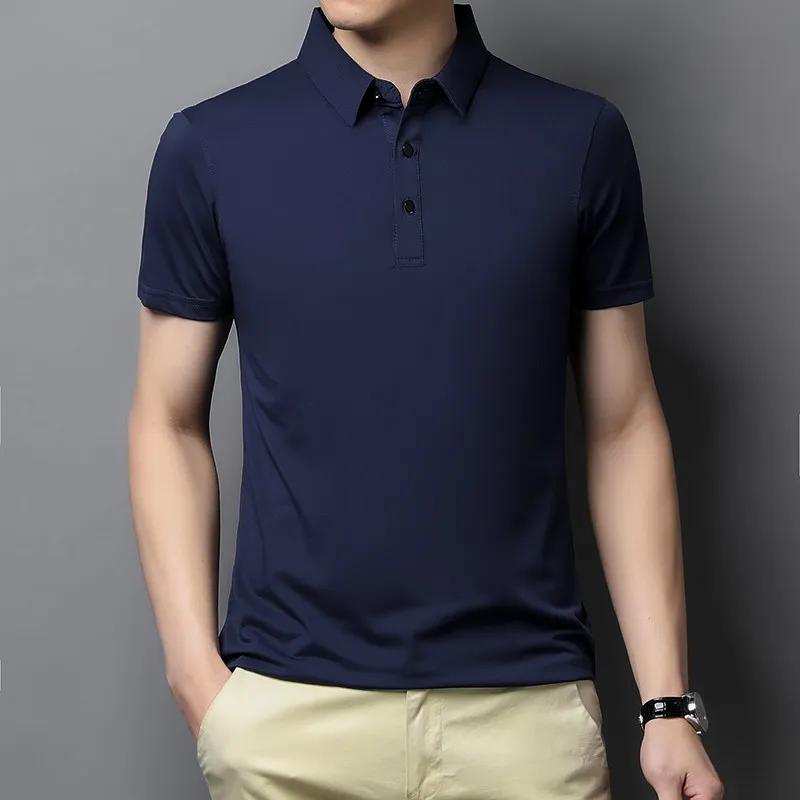 2026 Plus Size Polo Shirt Summer Men Tshirt Solid Square Neck Loose Oversized Casual Breathable Lightweight Daily Basic Top Tees