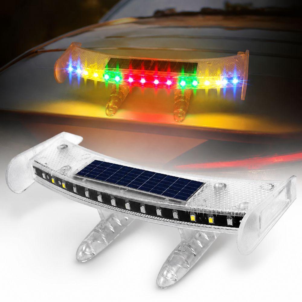 Mini Car Rear Wing Lamp Solar Energy Car Ambient Lighting Trunk Warning Light  Car Exterior Trim