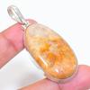 Natural Fossil Coral Gemstone 925 Sterling Silver Jewelry Pendant 2.36" ZS-736