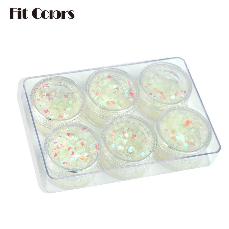 

Подходящие цвета Ночной свет Блестки Гелевая сцена Ночной клуб Ветер Хэллоуин 10G*6shades