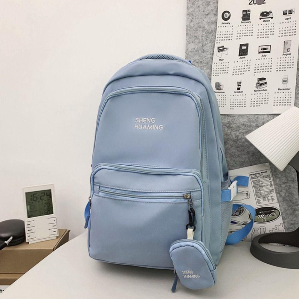 Nylon Versatile Backpack Multi-pocket Wear-resisting Casual Schoolbags Ins High Capacity School Bags