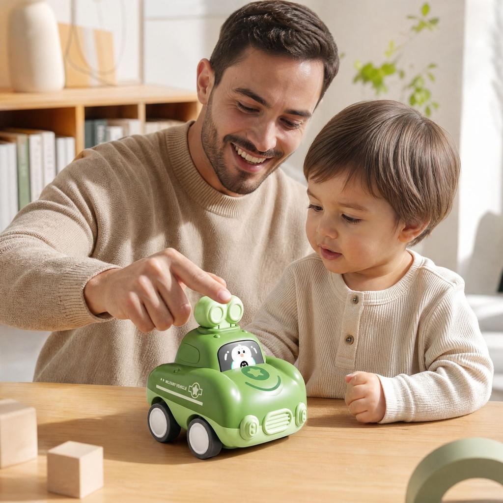 Spielzeugauto für Kinder, Drück-Runter-Schiebe-Fahrzeug für Jungen und Mädchen