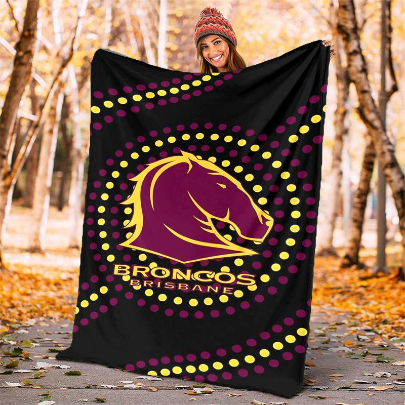 Brisbane Broncos Flannel Blanket Soft All-Season Throw, Design for Camping, Car Travel, Hiking Sofa, Bed, Office Perfect Gift for Parties