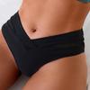 2025 European & American Solid Color Triangle Bikini Swim Briefs - Women's Sexy Beach Swimwear