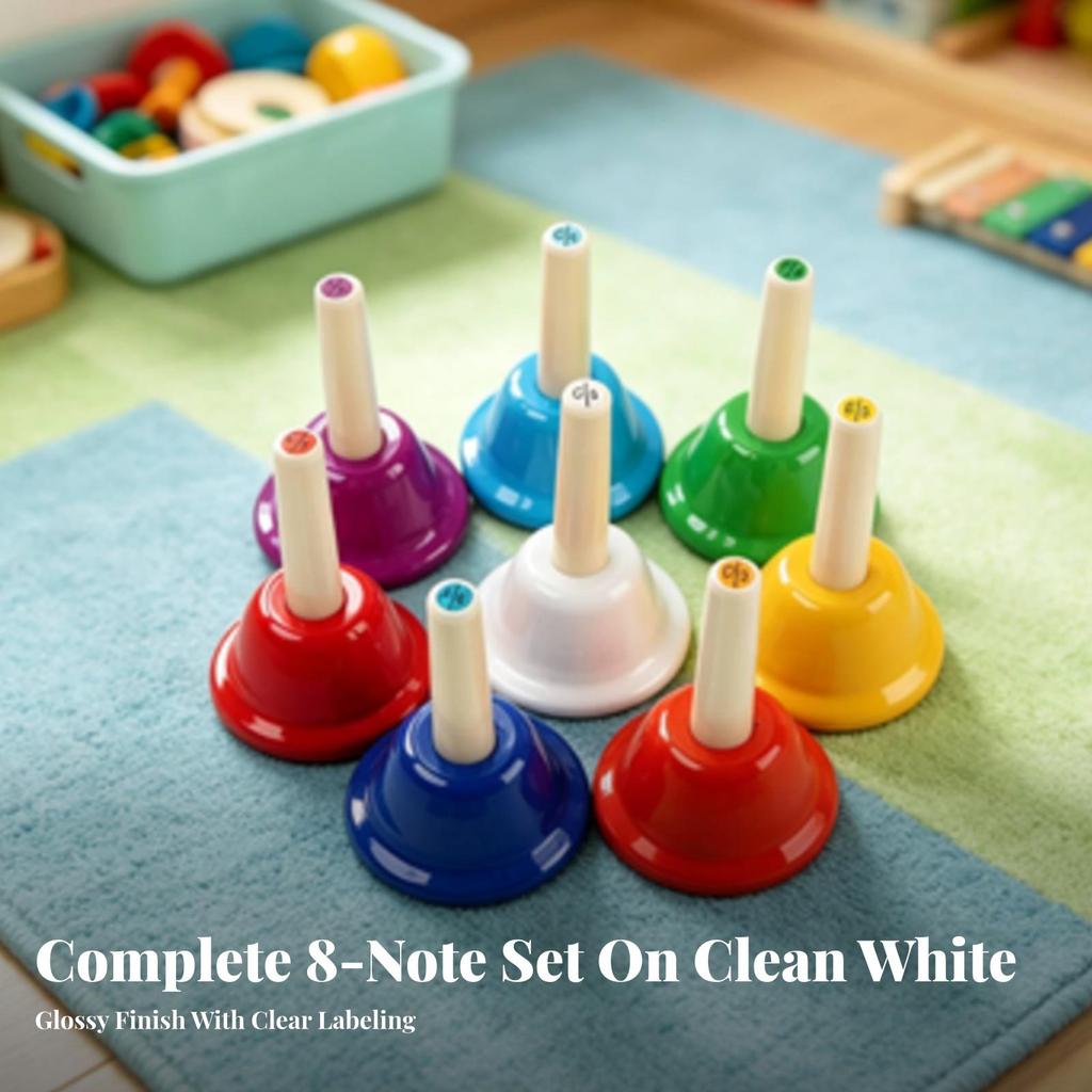 Hand Bell Color-Coded Musical Handbell Metal for Classroom, Children, Beginners