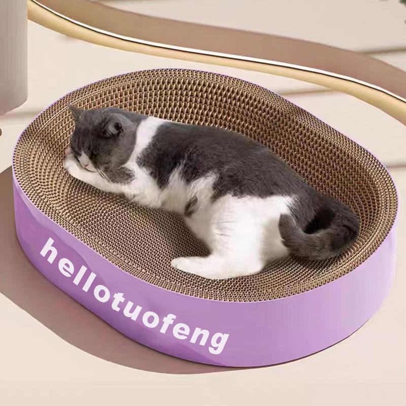 Cat Scratcher Cardboard Round Oval Cat Scratch Pad Bowl Nest For Indoor Cats Grinding Claw Round Cat Scratching Board