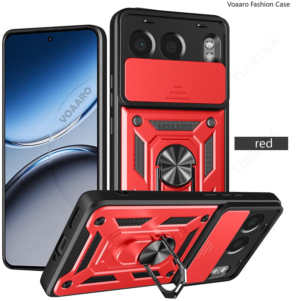 Slide Lens Armor Funda for OnePlus Nord CE4 Lite Case Stand Cover for OnePlus ACE 5 3 Pro 12 13 12R 13R OPPO K12 K12X 5G Case