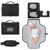 Tapis à langer portables Bebamour avec poche pour lingettes Tapis à langer de voyage pour bébé avec oreiller principal pour nourrisson Tapis de change pour couches imperméables