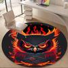 1PC Flaming Owl Office Round Area Rug, Mat Suitable For Office, Under Office Chairs Bedroom Living Room Home Decor, Room Deco
