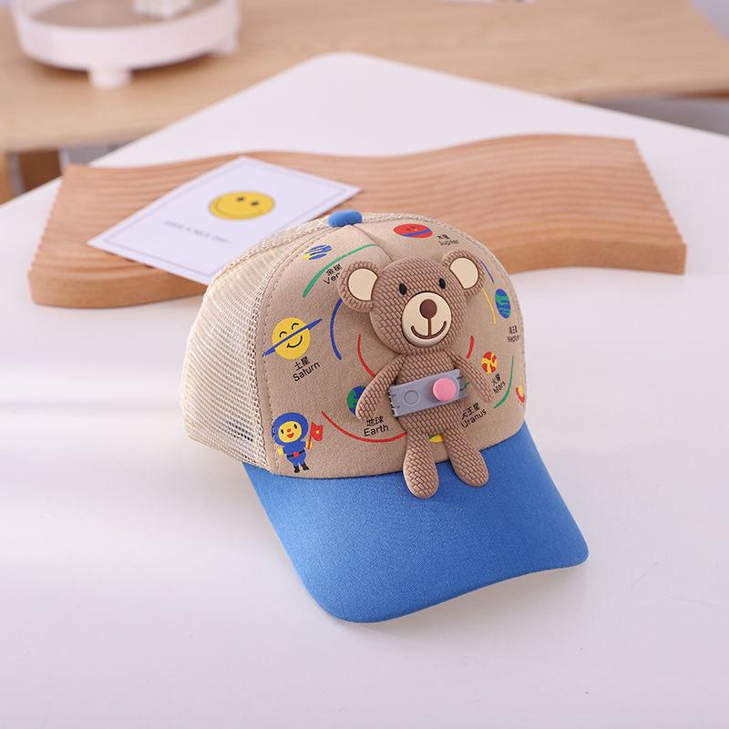 Childrens Cartoon Bear Baseball Cap With Wide Brim For Sun Protection Summer Wear