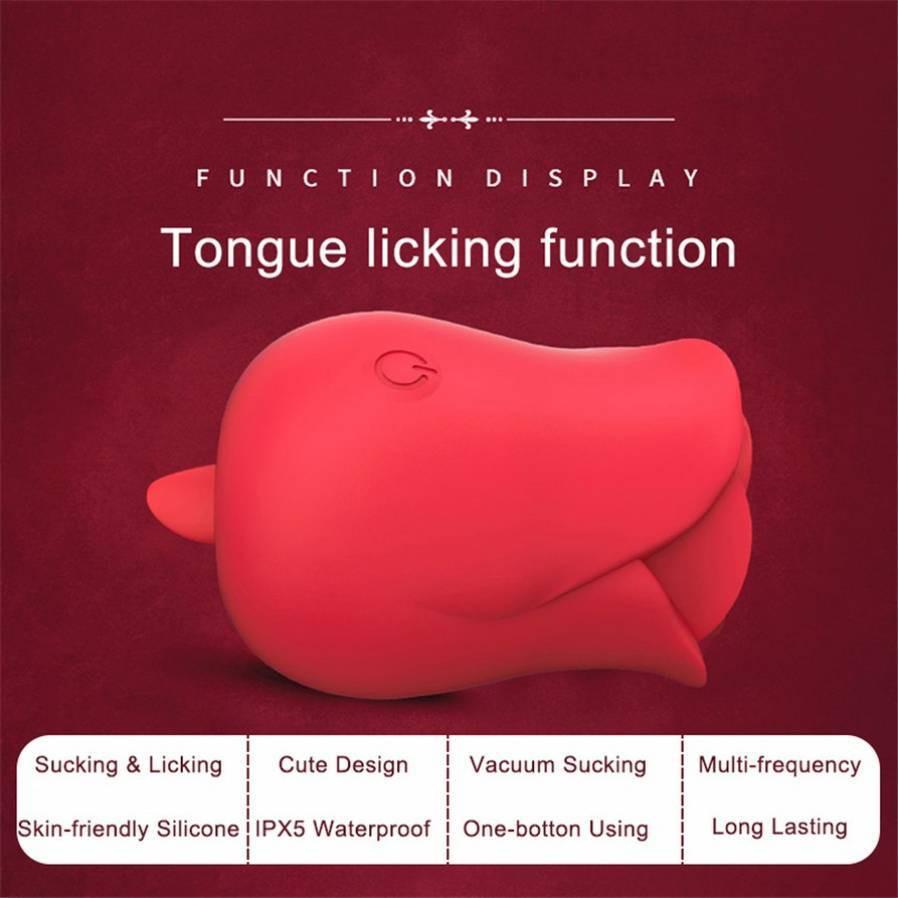 Spring Rose Erotic Tongue Vibrator - Wearable Rose Licking Toy for Women