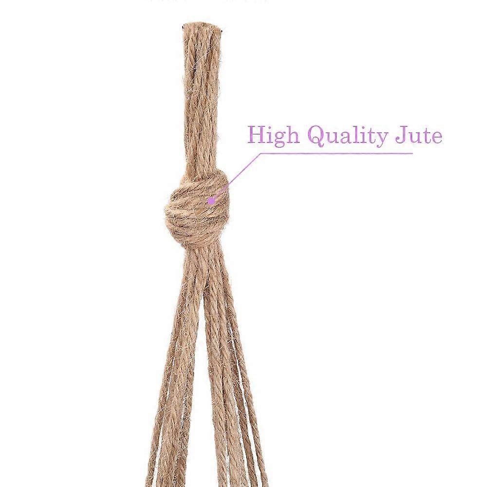 Plantenhanger, 6 Stuks Hangende Bloempot Plantenhouder Mand Jute Touw Houder voor Binnen Buiten 105cm