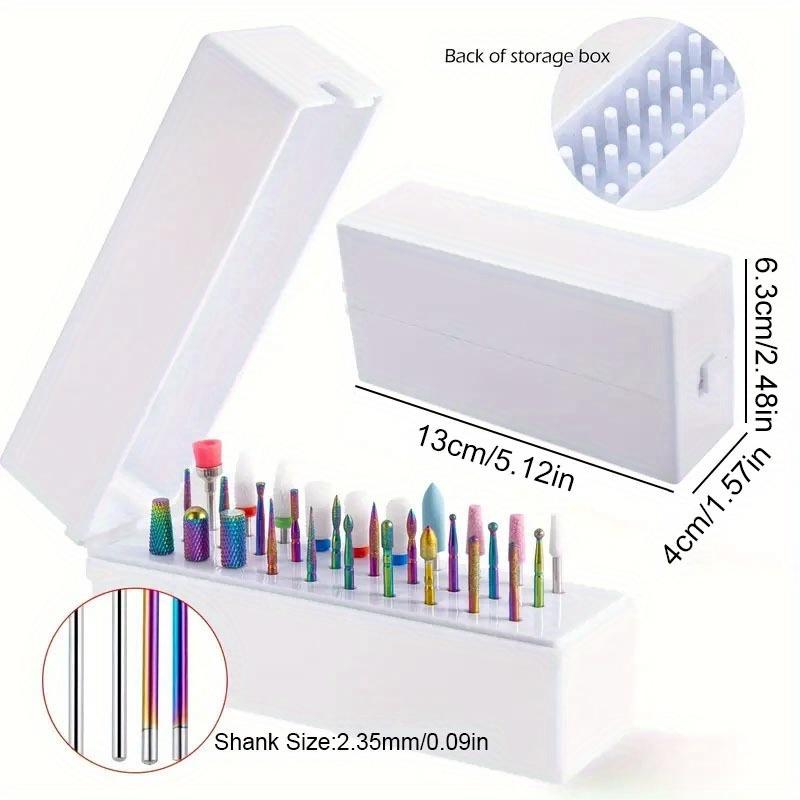 30Pcs Nail Drill Bits Ceramic Diamond Cuticle Efile Carbide Remover for Home Salon Acrylic Gel Nail Manicure Pedicure Tools