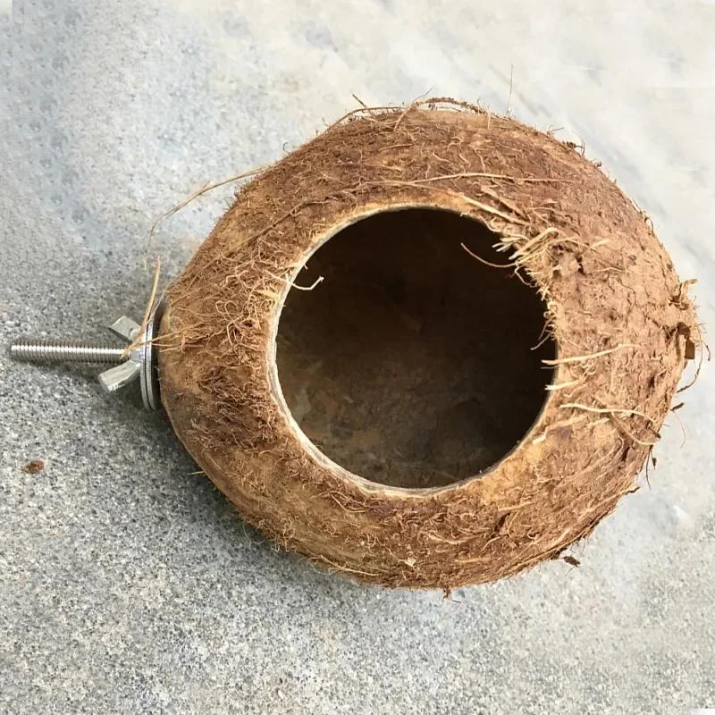 1pc Bird Parrot Nest Natural Coconut Shell Hanging Cage Toys Swing House Small Animals Pet Bird Nest Supplies