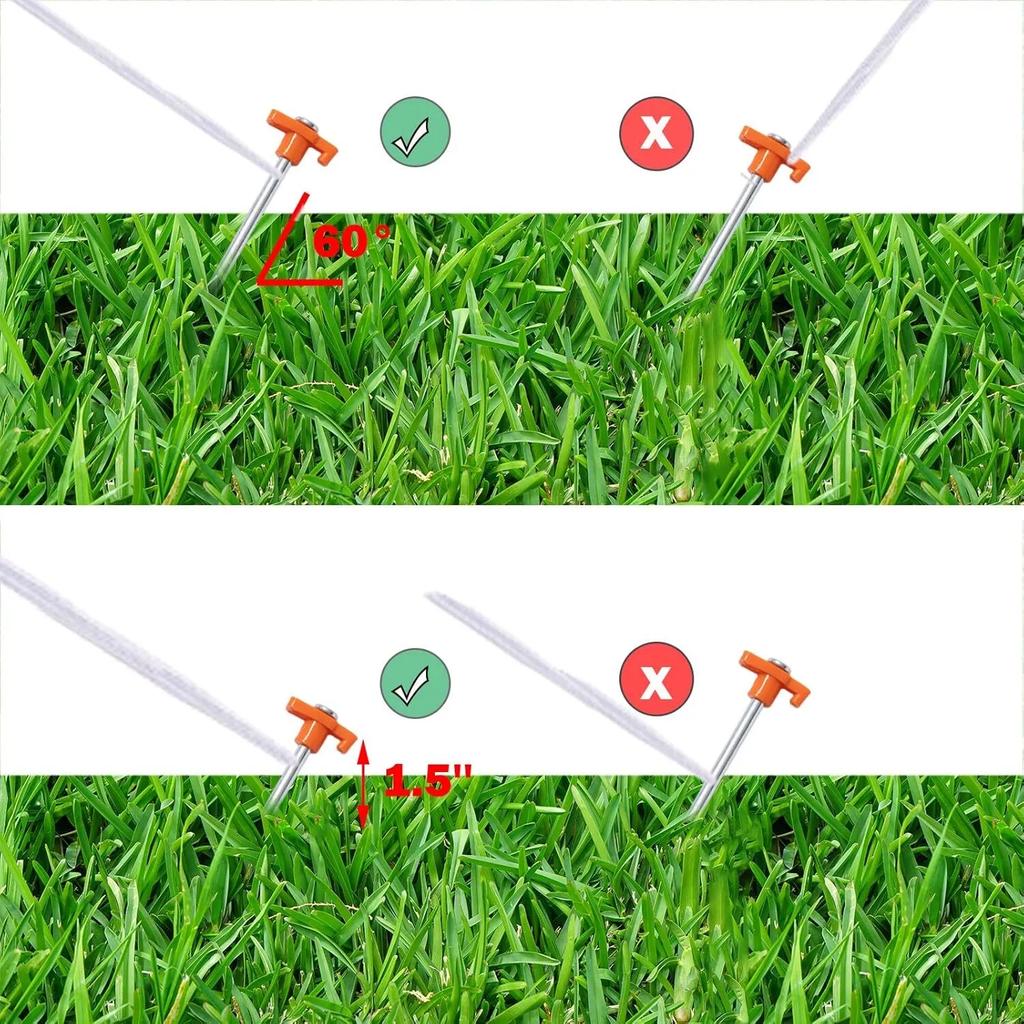 20 PCS/SET Tent Stakes Heavy Duty Reusable Tent Stakes Pegs Multifunctional Metal Tent Spikes Ground for Camping Ground 10inch