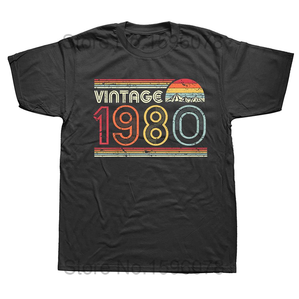 Made in 1980 Birthday Gifts 44 Year Old 44th Bday Present T Shirt Men Printed T-shirt Fashion Short Sleeve Anniversary Tee Tops