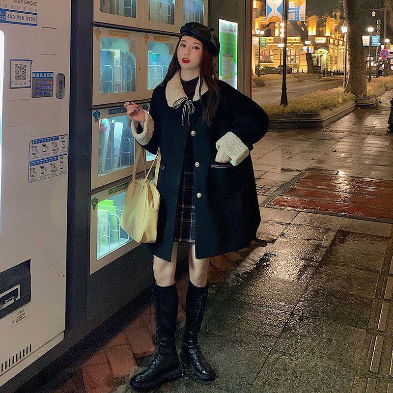 Hepburn Style Women's Tweed Coat - Autumn/Winter Loose Fit, Trendy Fragrance-Inspired Thickened Outerwear