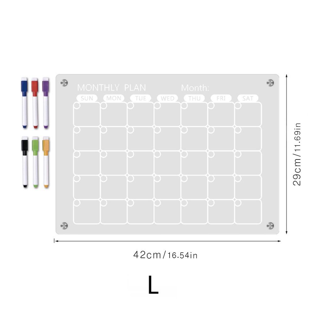 Klarer Monatskalender Memo Magnetische Planungs-Notiztafel Premium Notiz-Schwarzbrett-Set Küche