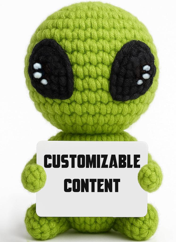 Unique Customize Positive Alien Crochet With Uplifting Card Birthday Graduation Anniversary Gift For Friend Husband Wife Teens
