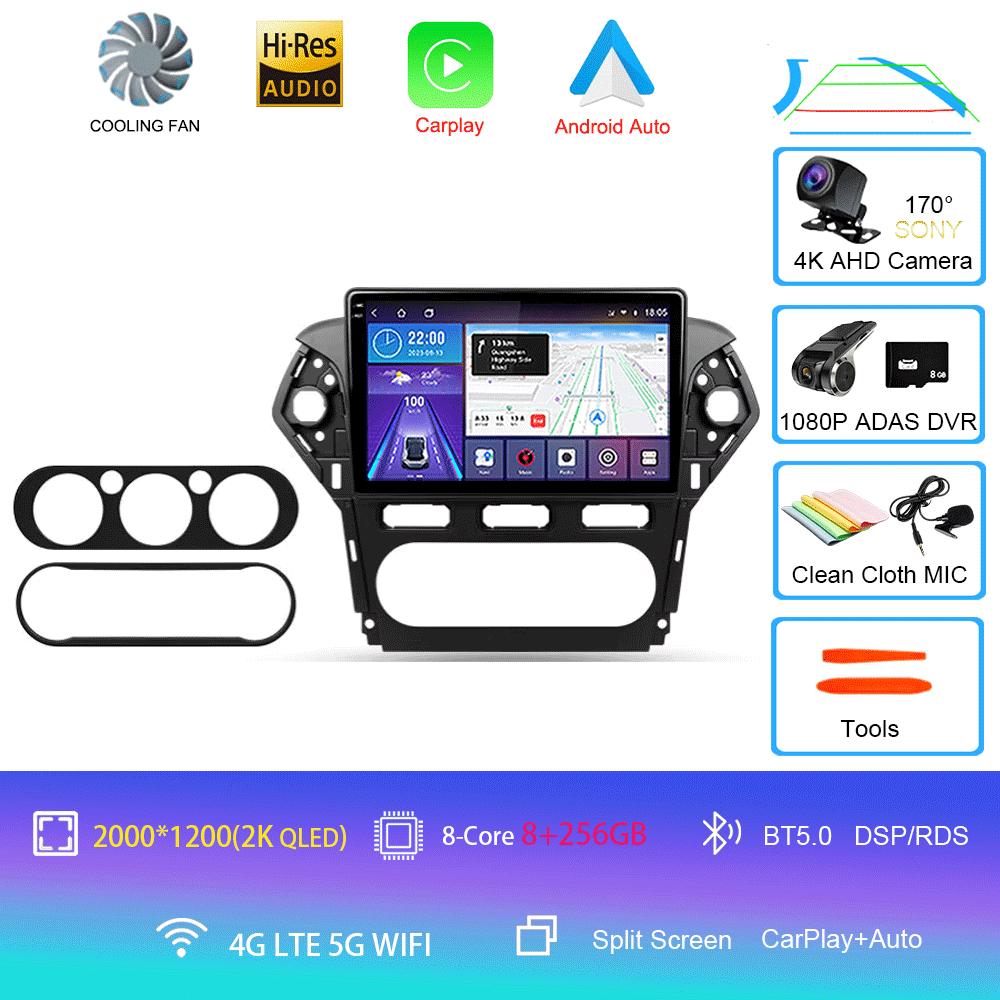 Car Radio Android 14 For Ford Mondeo 4 2010 2011 2012 2013 2014 Carplay Auto Multimedia GPS 360 Camera Player 2 Din Stereo Video