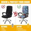Stretch Printed Computer Office Chair Covers Universal Soft Desk Rotating Chair Protector with Zipper Removable Anti-Dust Cover