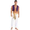 Anime Charakter Cosplay Herren Halloween Kostüm Mythischer Prinz Aladin Karneval Karneval Cosplay Party Outfit Paillettenbesatz Weste Mit Be