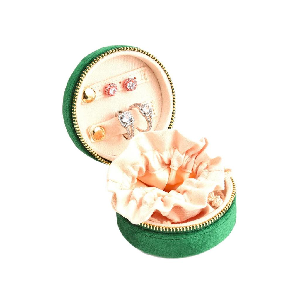 Přenosná sametová krabička na šperky ve tvaru srdce pro náhrdelníky a náušnice - Malá, velká kapacita