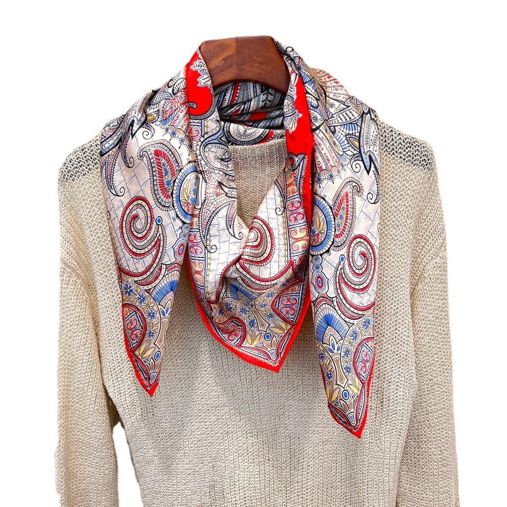 Scarf Shawl Custom Logo Pattern, Jacquard Imitation Cashmere Men'S And Women'S Shawl Mulberry Silk Silk Silk Scarf Custom