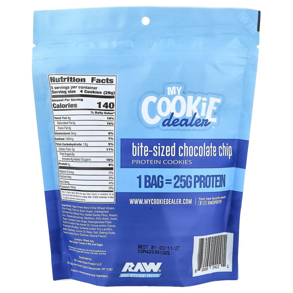 My Cookie Dealer Protein, Bite-Sized Protein Cookies, Chocolate Chip, 5 oz (142 g)