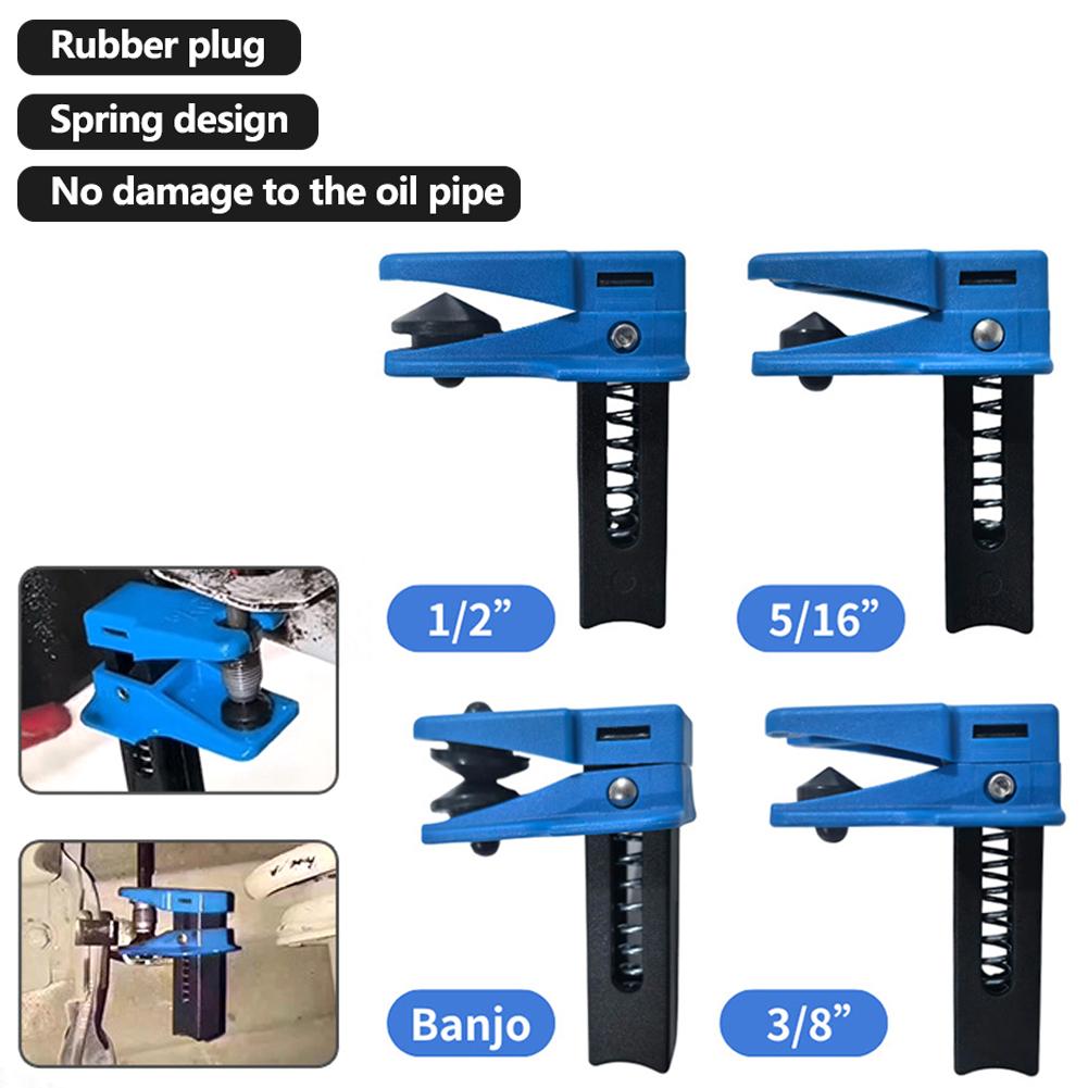4PCS Car Brake Oil Nozzle Clamp Car Brake Oil Pipe Plug Plug Brake Oil Tool Auto Caliper Piston Seal Stopper Tool