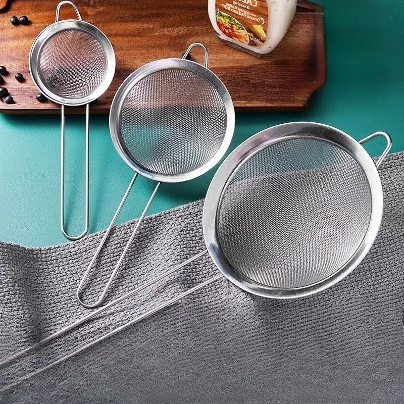Tea Tool Stainless Steel Mesh Infusers 8 10 12 14 16 18cm For Mate Kitchen Flour Strainer Filter With Handle Colander Sieve