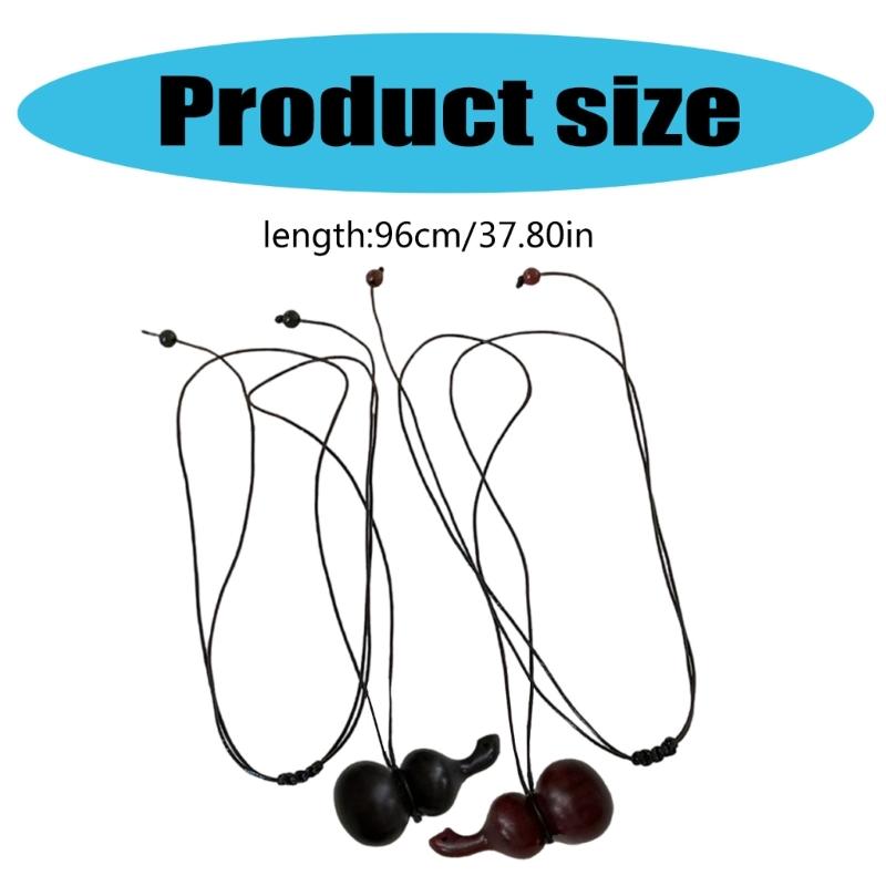 Artistic Wood Gourd Sweater Chain Necklace Cultural Style Wood Gourd Pendant Necklace Neck Chain Jewelry for Casual Wear