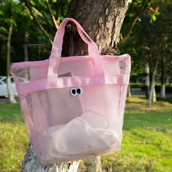 Summer Beach Tote Big Eyes Mesh Bag Sand-proof Waterproof Large Lightweight Travel Bag