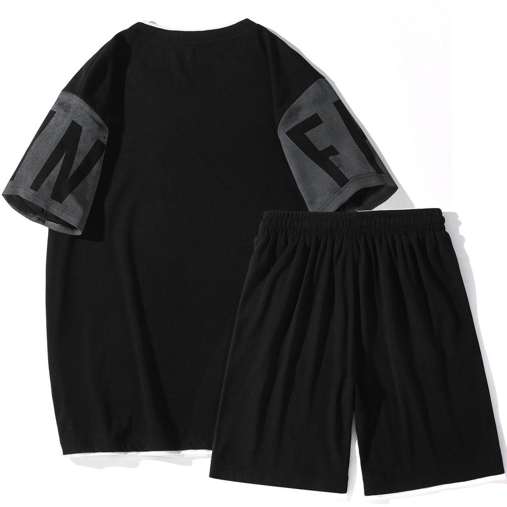 2025 Men's Plus Size Short Sleeve Sports Set: Stylish & Casual Summer Shorts