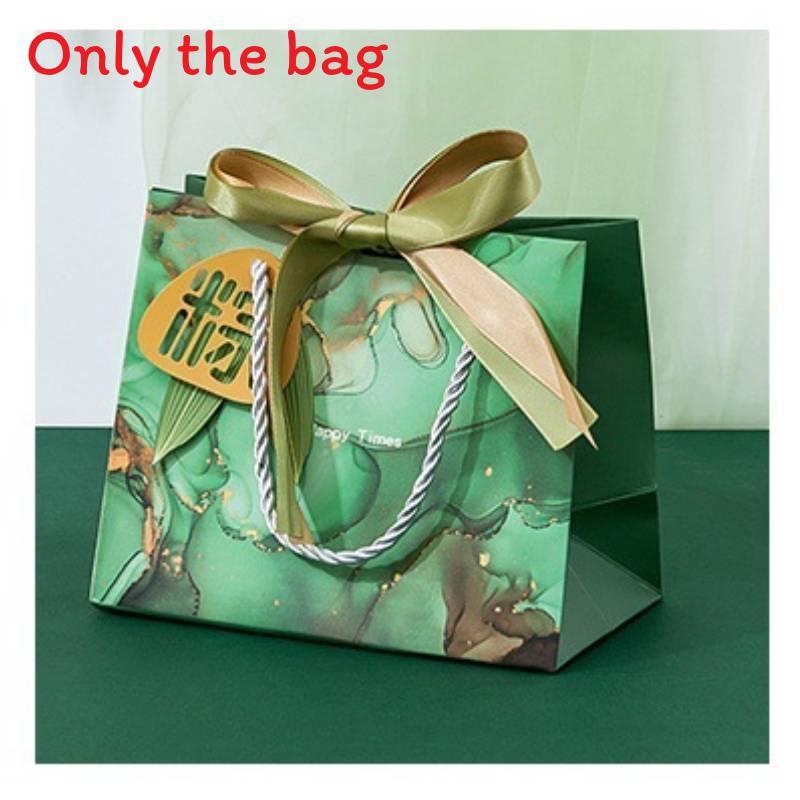 Traditional Dragon Boat Festival Zongzi Gift Bag With Eco Friendly White Card Paper For Celebrations