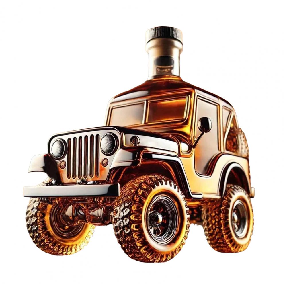 High Glass Whiskey Bottle Eye-catching Whiskey Container Vintage Car Whiskey Decanter for Dad Husband Unique Glass for Lovers